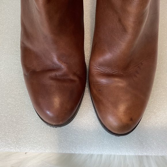 Paola Ferri By Alba Moda Colorblock Boots | Anthropologie ANTHROPOLOGIE PAOLA FERRI BY ALBA MODA COTTERIDGE LEATHER BOOTIES COGNAC SZ 7